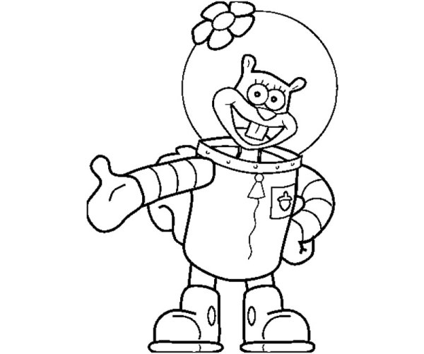 Раскраска Сэнди из губки Боба