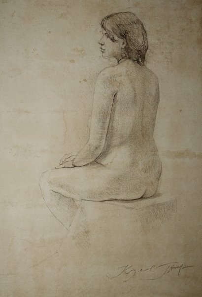 Академический рисунок фигуры человека обнаженка