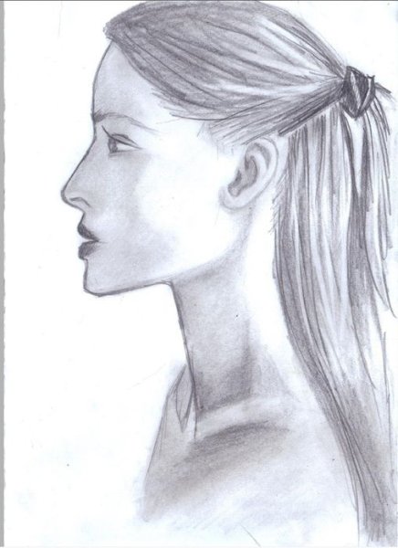 Рисование волос в профиль