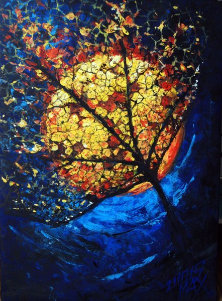 Осенняя ночь живопись