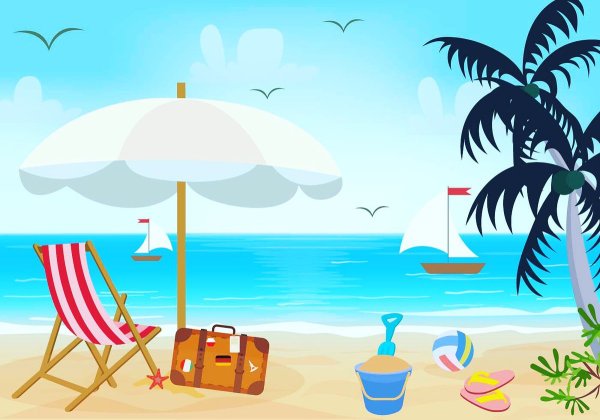 Пляж иллюстрация