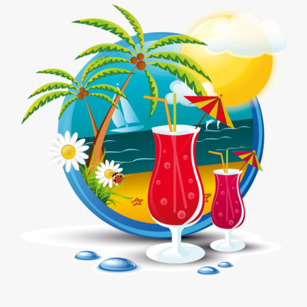 Летний коктейль вектор