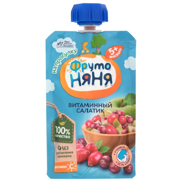 Пюре ФРУТОНЯНЯ 90г фруктовый салатик