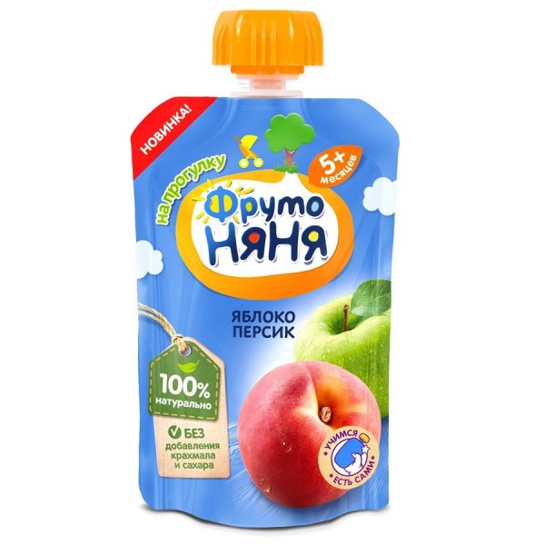 ФРУТОНЯНЯ пюре в мягкой упаковке персик