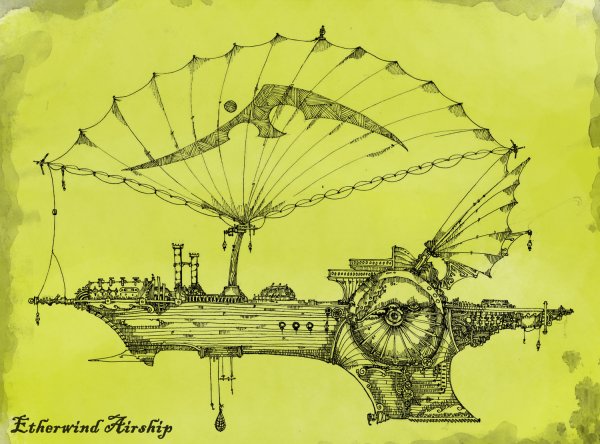 Стимпанк чертежи летающего корабля