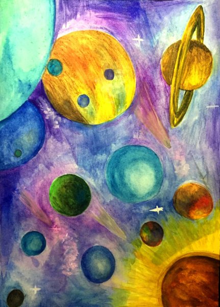 Рисование космос планеты