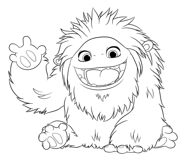 Раскраска Эверест с мультика Йети