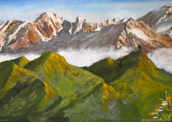 Картина горы Кавказа Триалетский хребет