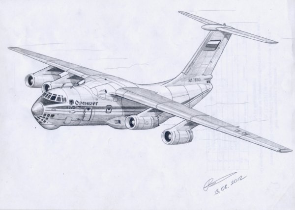 Самолет ил 76 рисунок