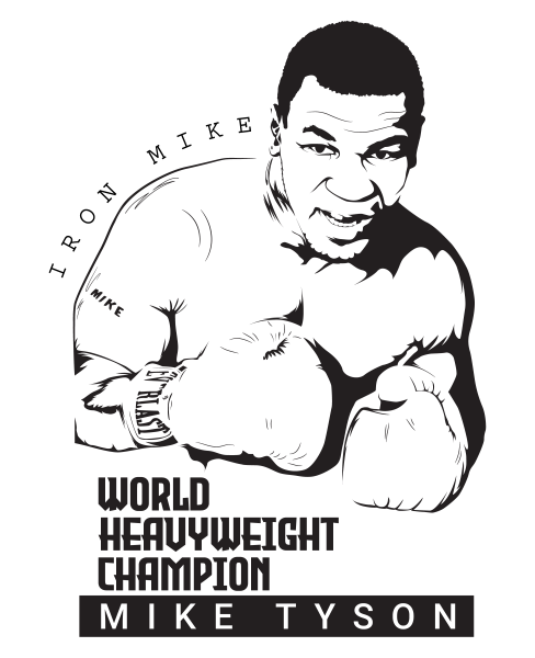 Раскраски бокс Майк Тайсон