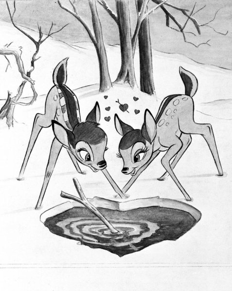 Раскраска Дисней Бемби