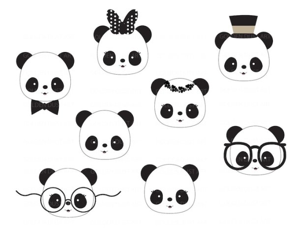 Панда наклейка мордочка