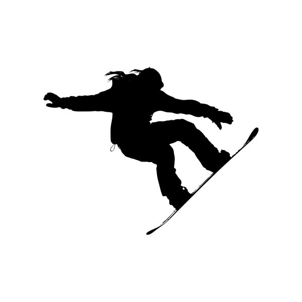 Сноубордист на белом фоне