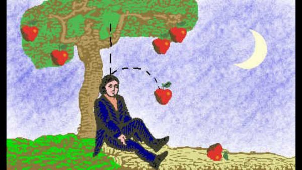 Исаак Ньютон и яблоко