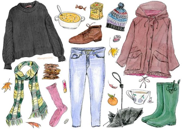 Осенняя одежда зарисовки