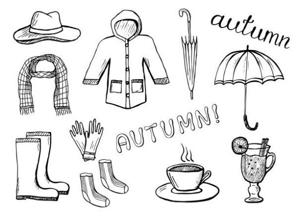 Осенняя одежда для рисования