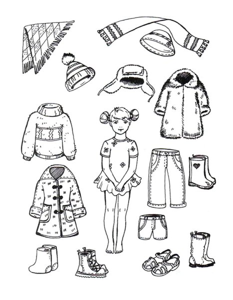 Одежда раскраска для детей