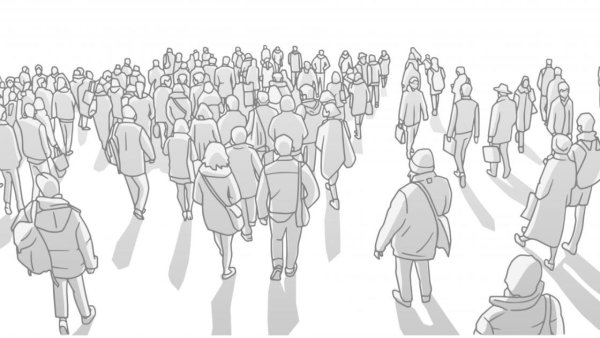 Толпа людей рисунок