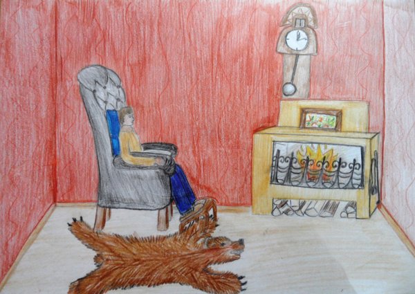 Произведение Чайковского у камелька.