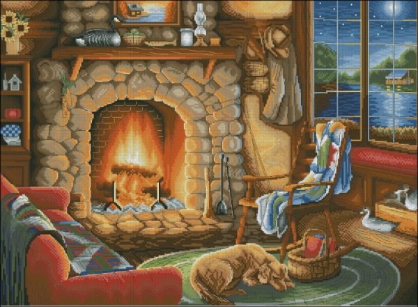 Сказочный домик с камином