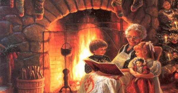 Камин в живописи