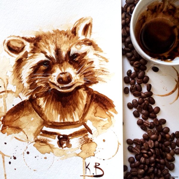 Кофе арт на бумаге