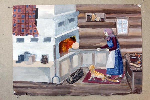 Русская печь рисунок карандашом