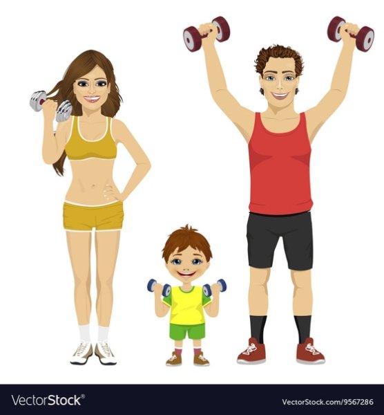 Спортивная семья мультяшная