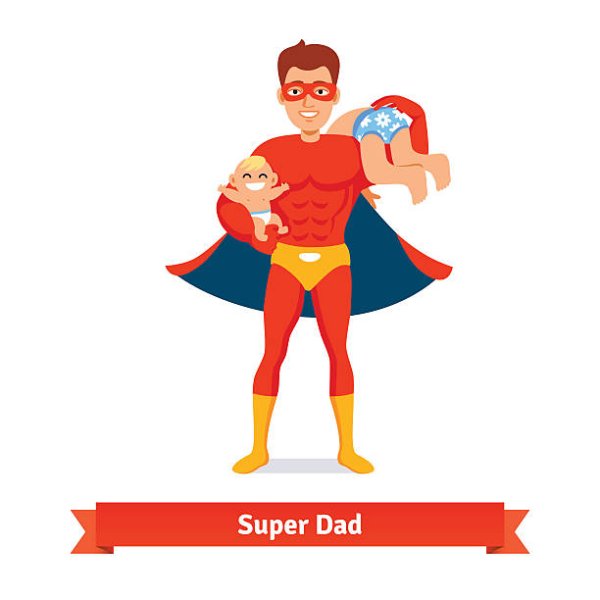 Иллюстрация папа Супергерой