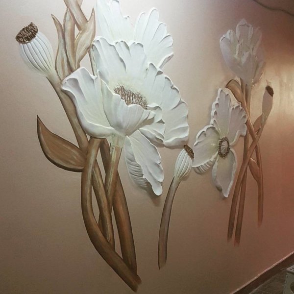 Барельеф цветы