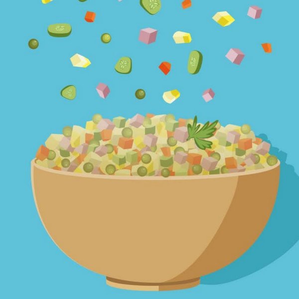 Крабовый салат рисунок