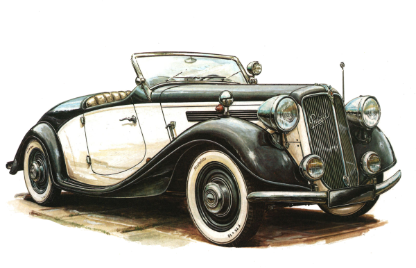 Ретро машина акварель