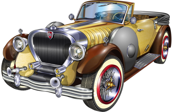 Ретро авто на прозрачном фоне