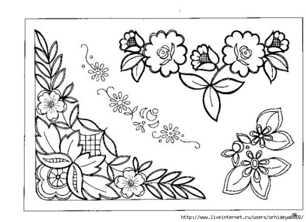 Орнаменты и узоры для вышивки гладью