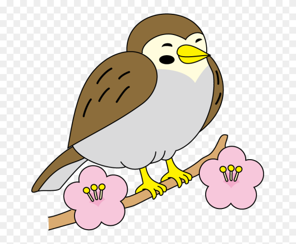 Воробей мультяшный