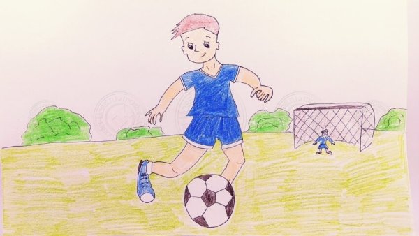 Детские рисунки на тему футбол
