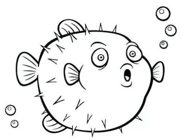 Рыба фугу нарисовать