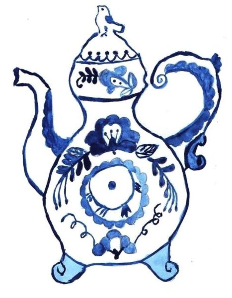 Чайный сервиз Гжель рисунок