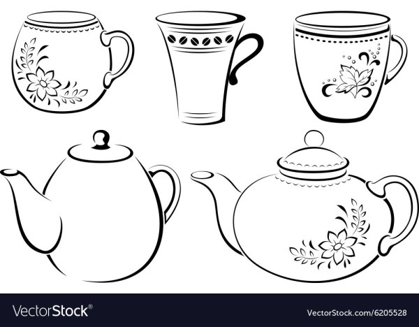 Трафареты посуды гжельской росписи для дошкольников