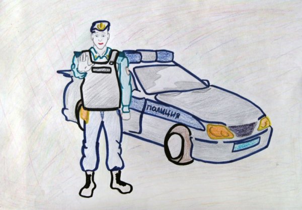 Детский рисунок полицейского