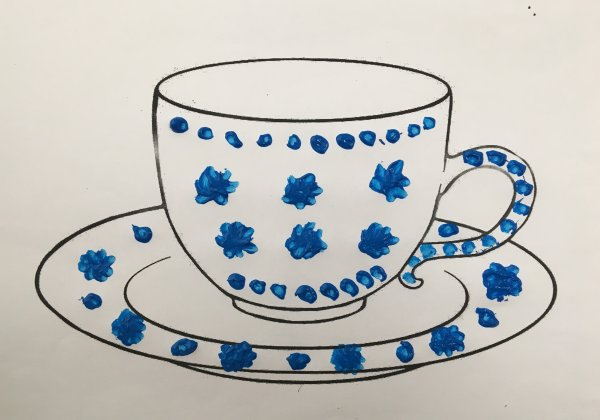 Рисование в старшей группе посуда Гжель