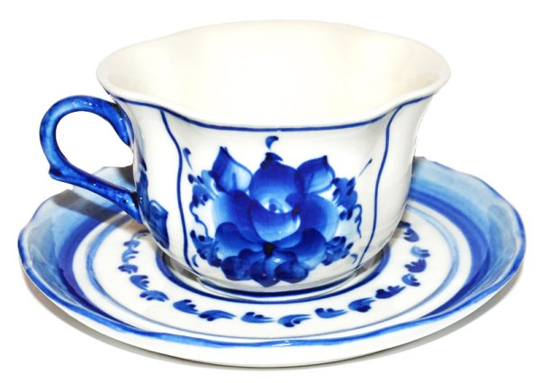 Чашка с блюдцем Гжель