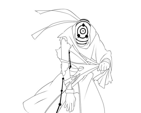 Раскраска Наруто Тоби