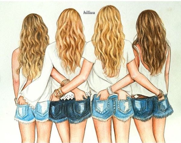 Подруги рисунок