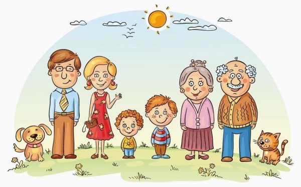 Иллюстрации с изображением семьи