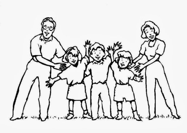 Семья картинка для детей раскраска