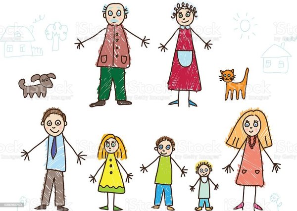 Моя семья мама папа сестра бабушки и дедушки