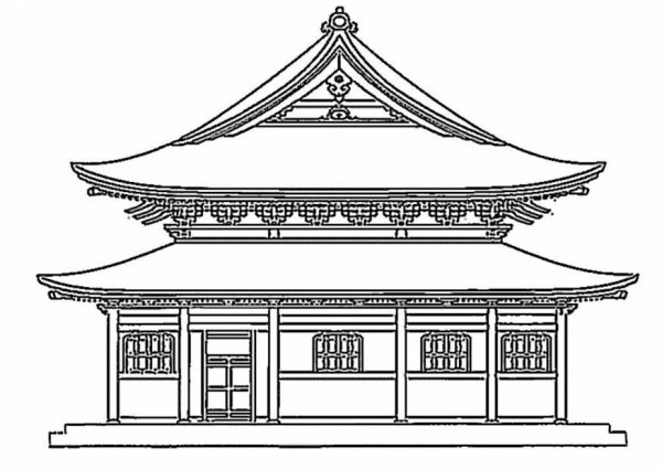 Храм Хигаси Хонгандзи карандашом