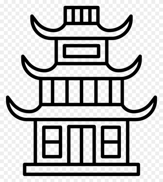 Китайский домик раскраска