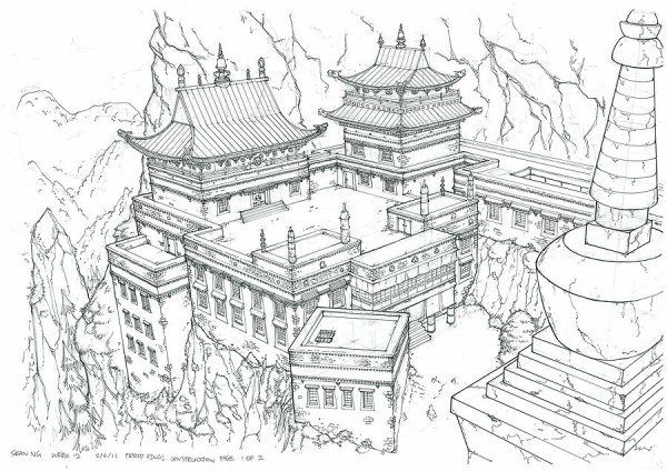 Императорский дворец Китай зарисовка